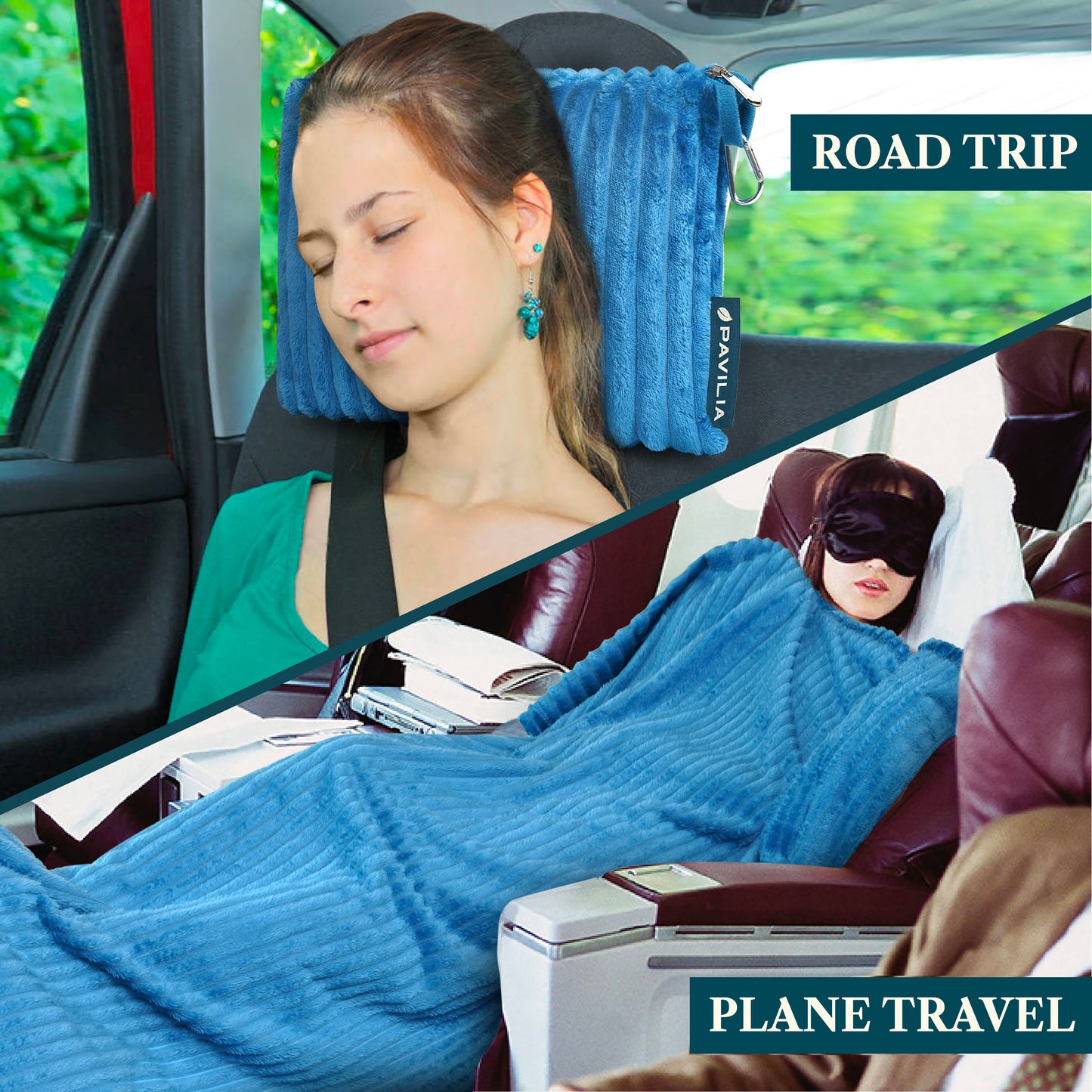 Airplane Fleece Travel Blanket Pillow