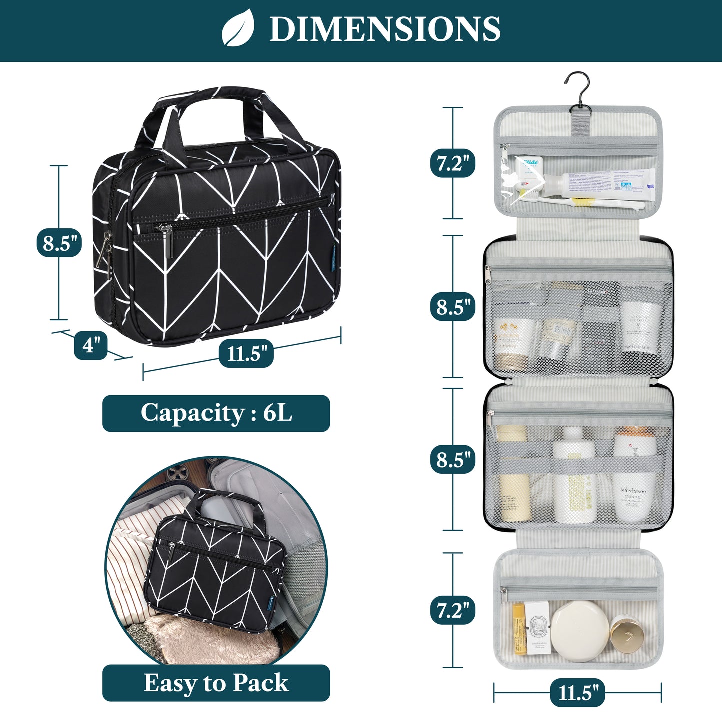 Modern Hanging Toiletry Organizer Bag