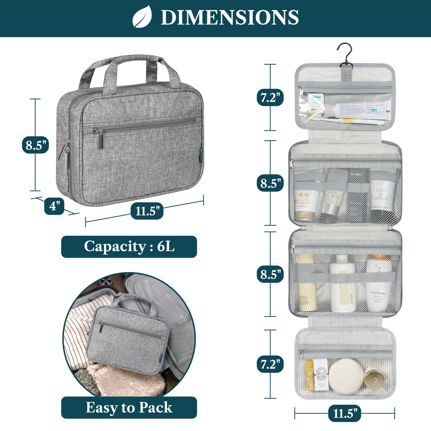 Modern Hanging Toiletry Organizer Bag