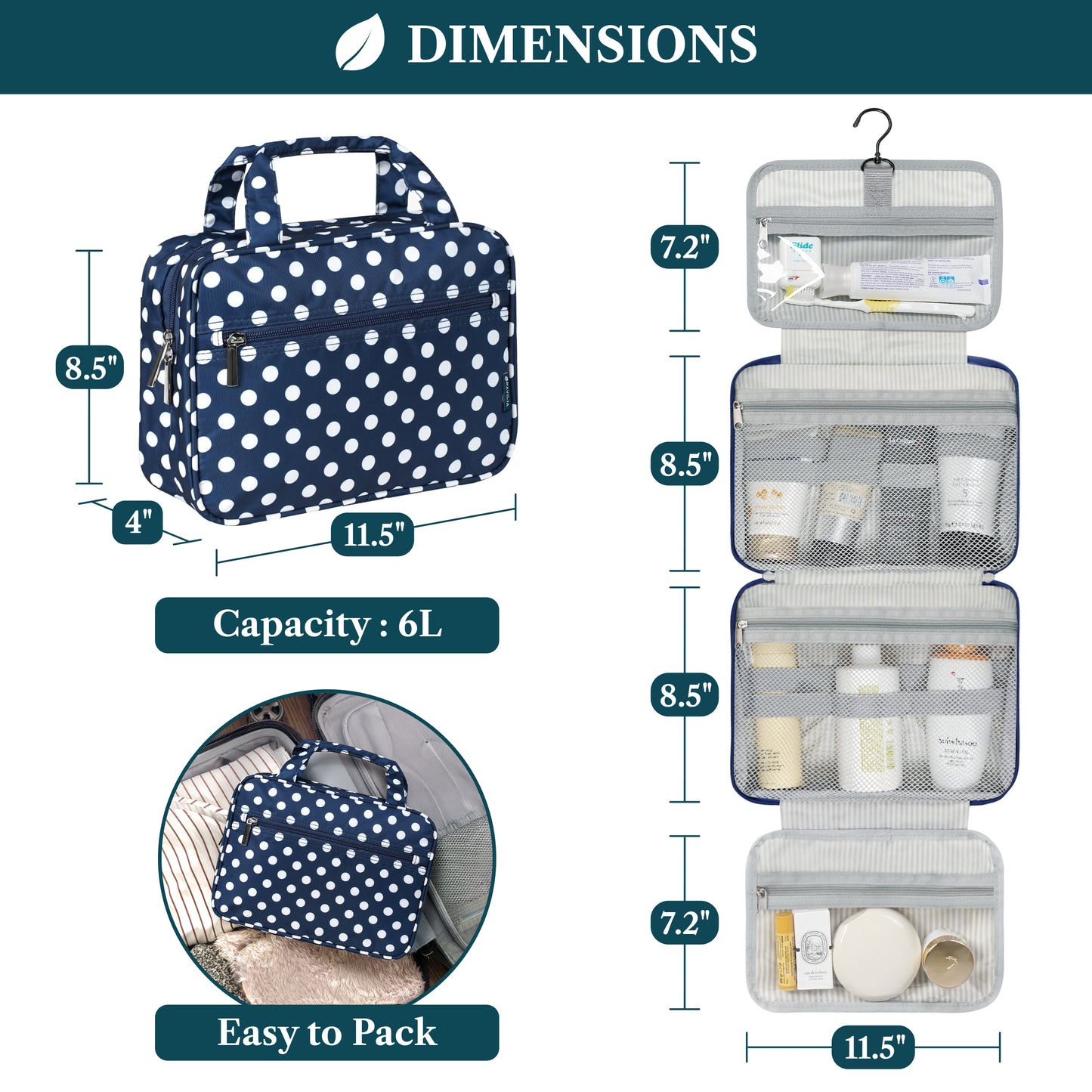 Modern Hanging Toiletry Organizer Bag