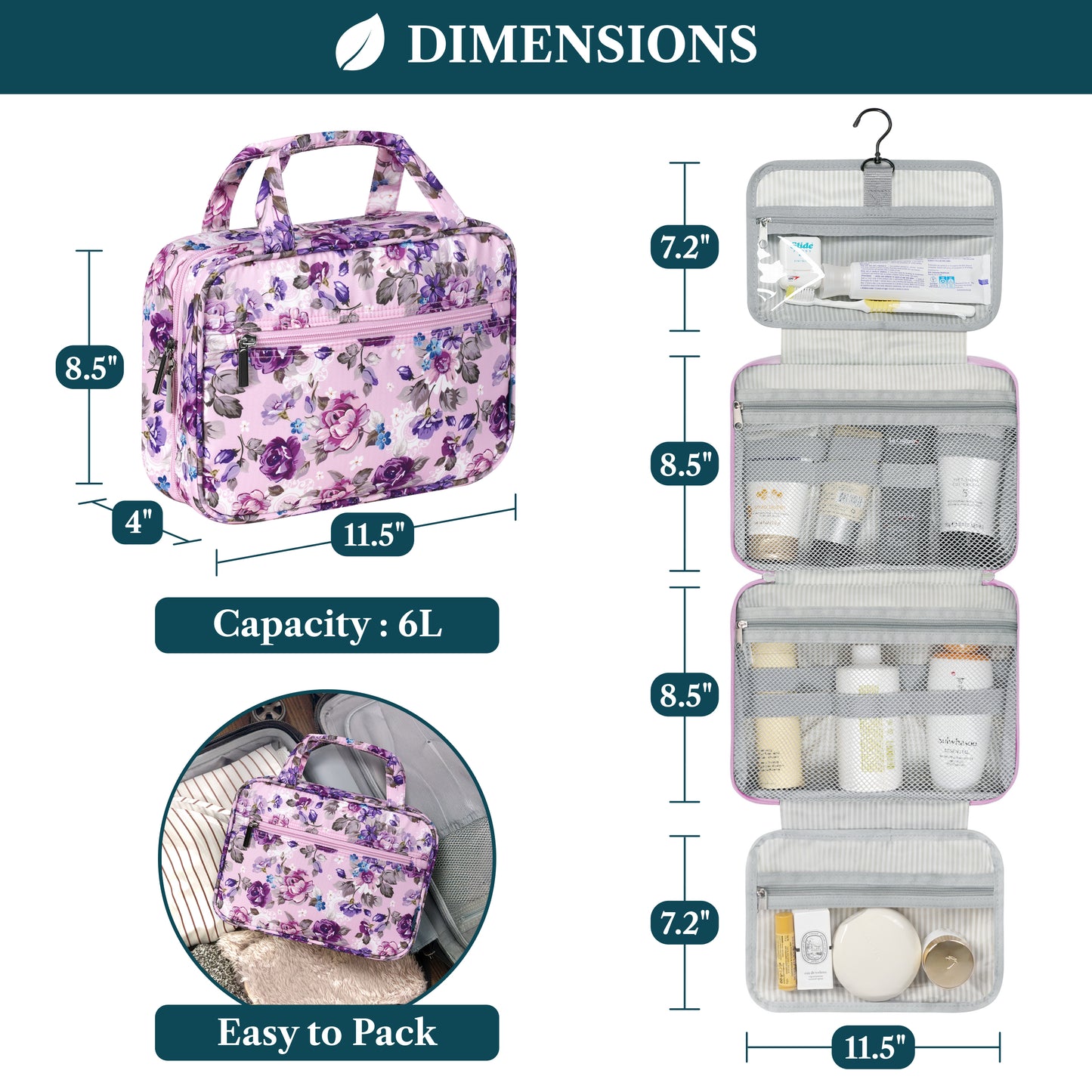 Modern Hanging Toiletry Organizer Bag