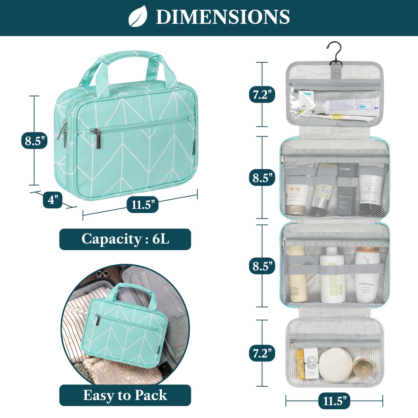 Modern Hanging Toiletry Organizer Bag