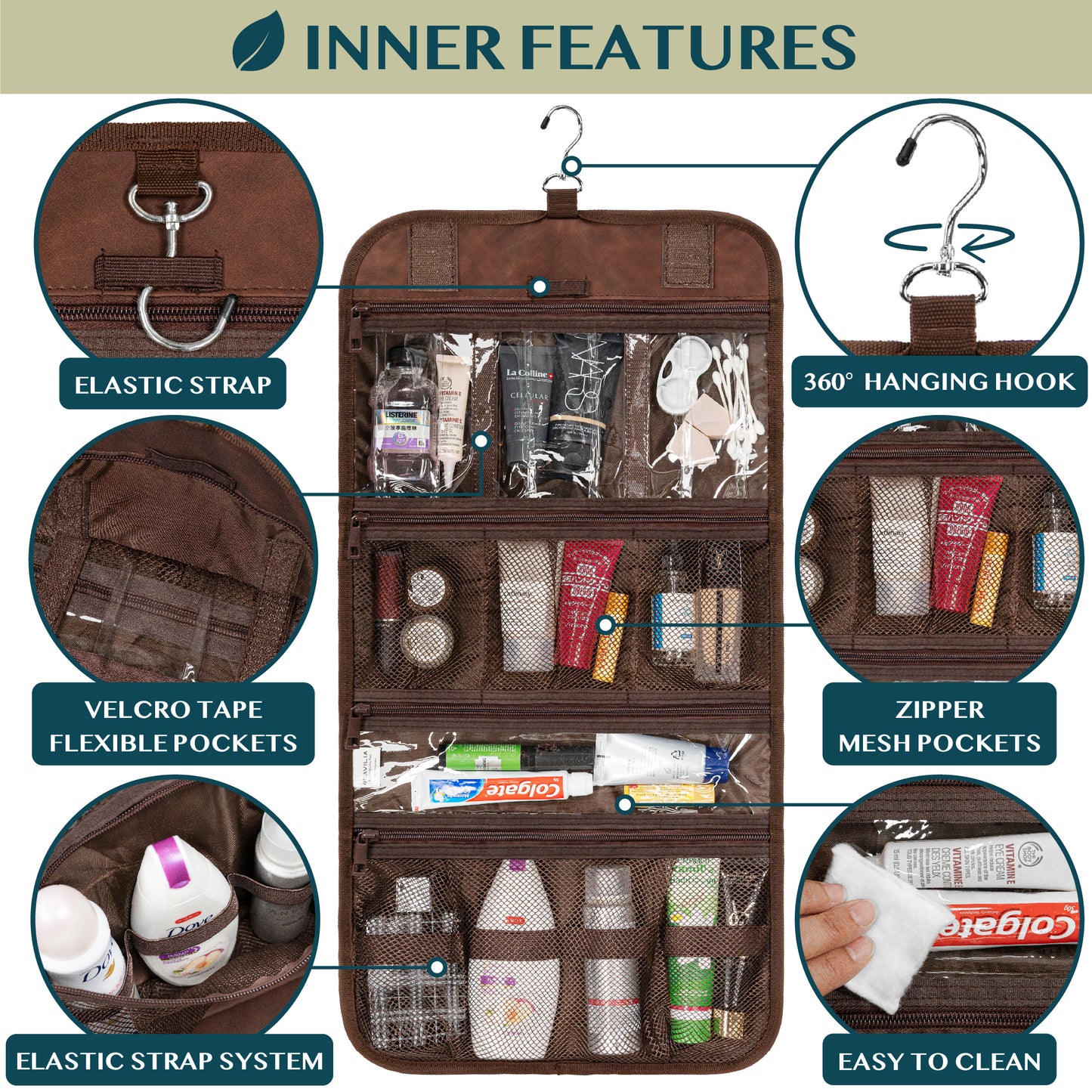 Rollout Hanging Toiletry Organizer Bag
