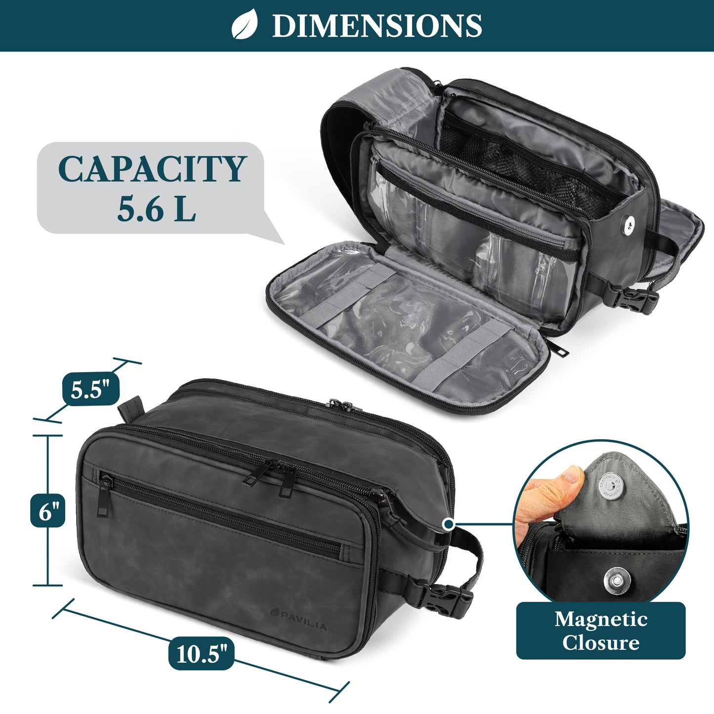 Men's Deluxe Dopp Kit Toiletry Bag