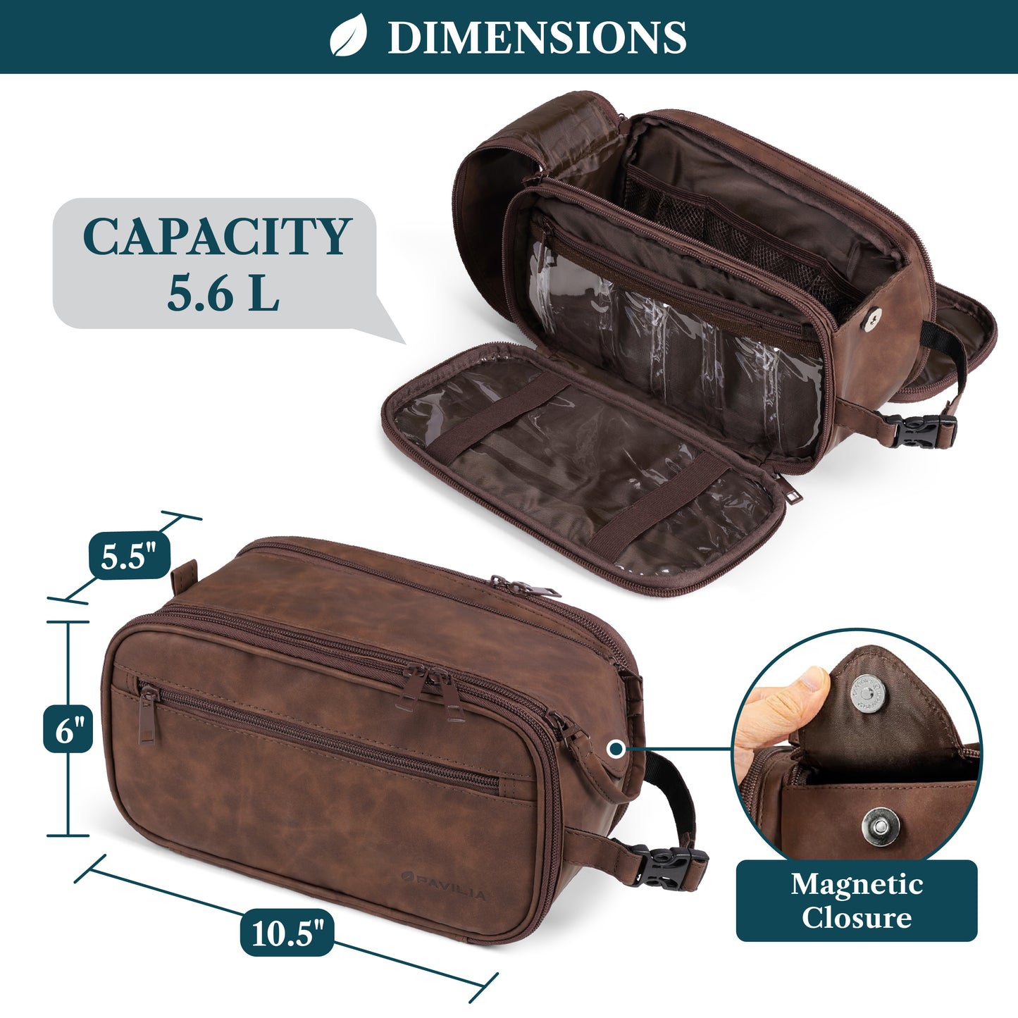 Men's Deluxe Dopp Kit Toiletry Bag