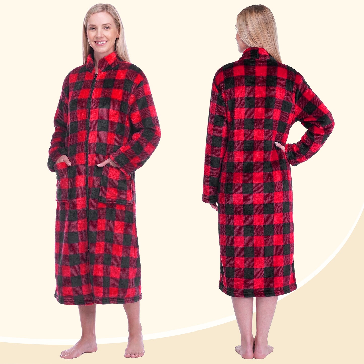 Women's Housecoat Zipper Robe