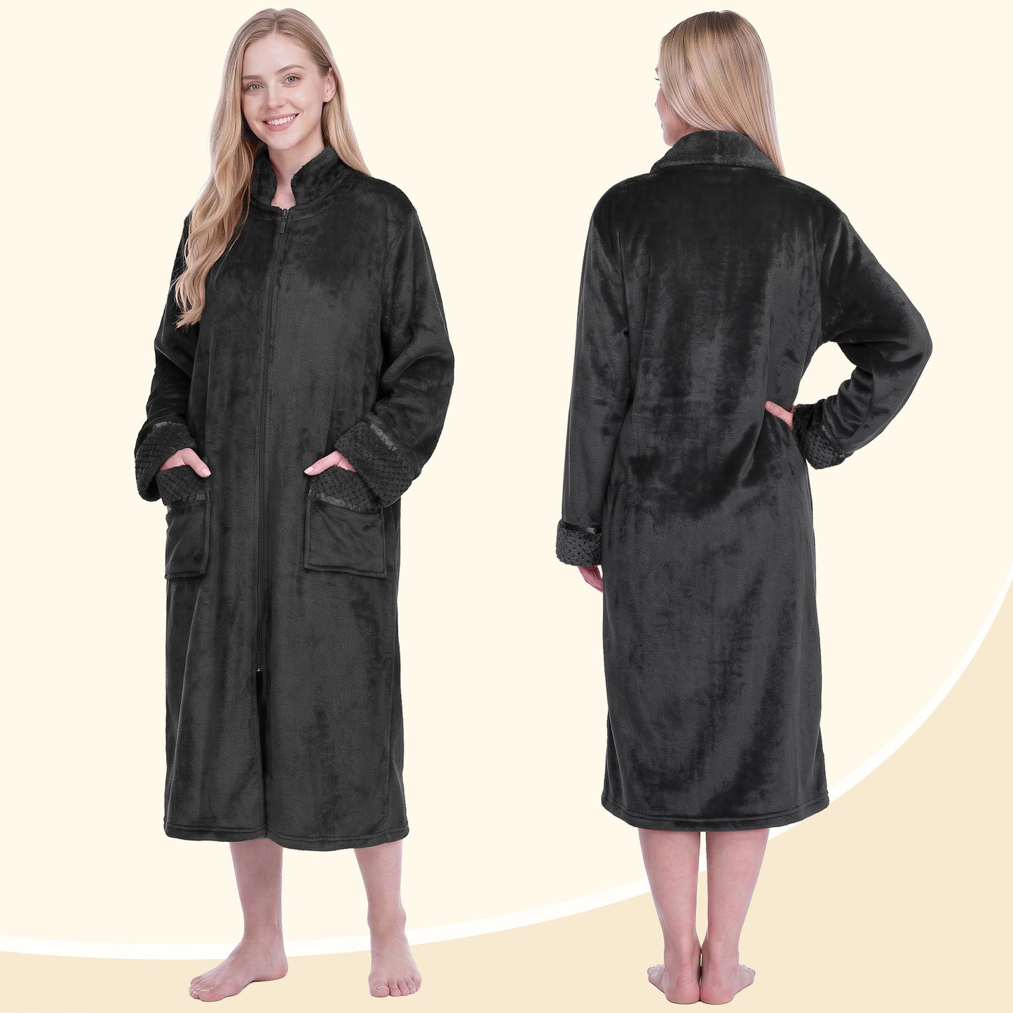Women's Housecoat Zipper Robe