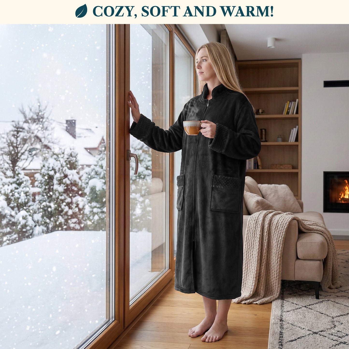 Women's Housecoat Zipper Robe