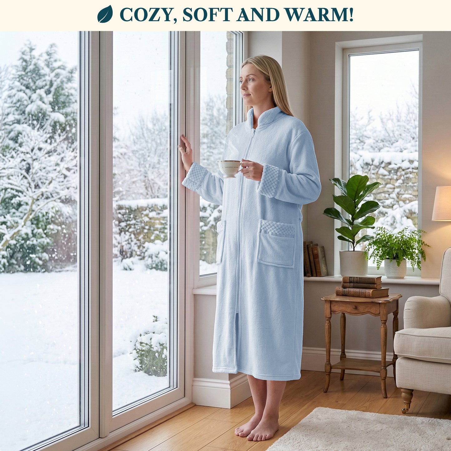 Women's Housecoat Zipper Robe