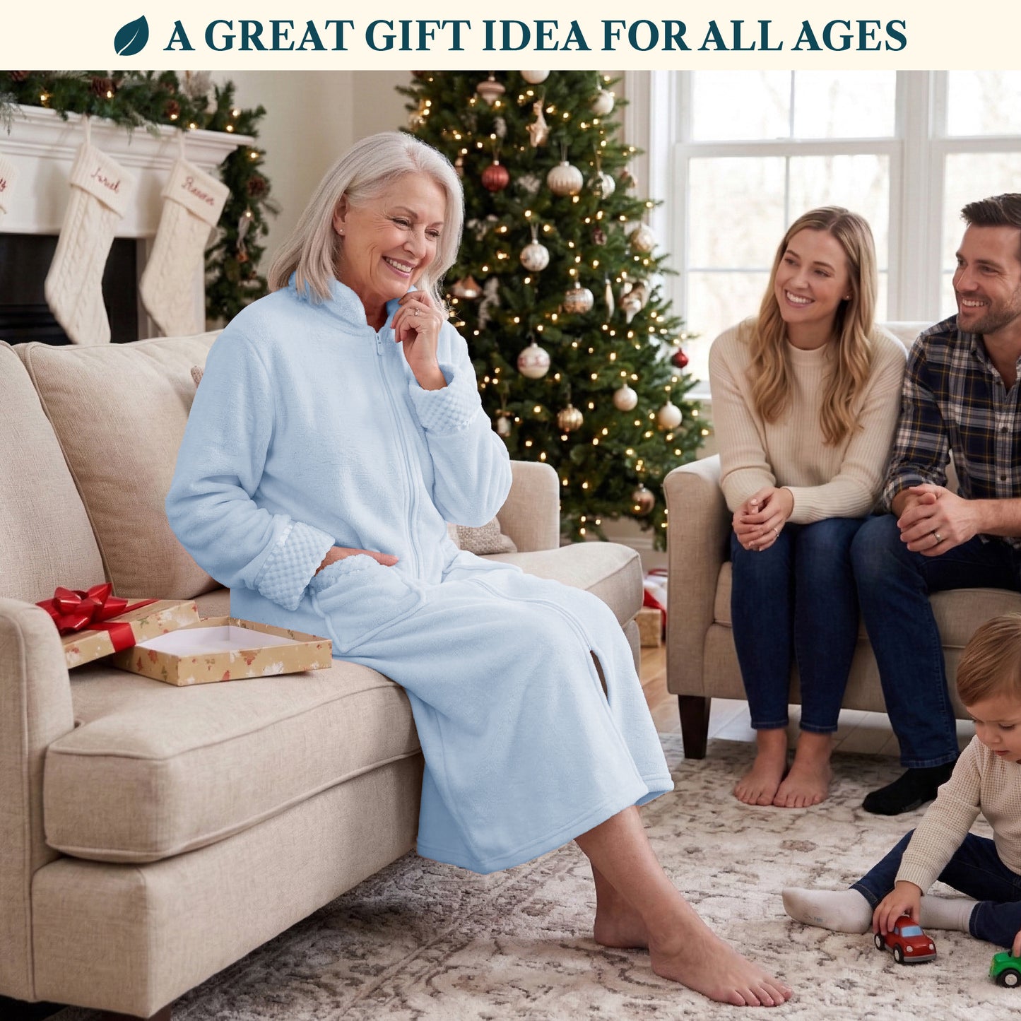 Women's Housecoat Zipper Robe