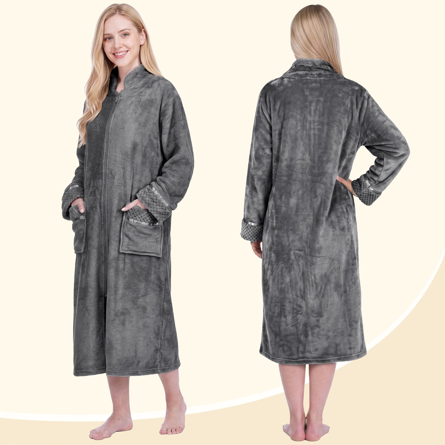 Women's Housecoat Zipper Robe