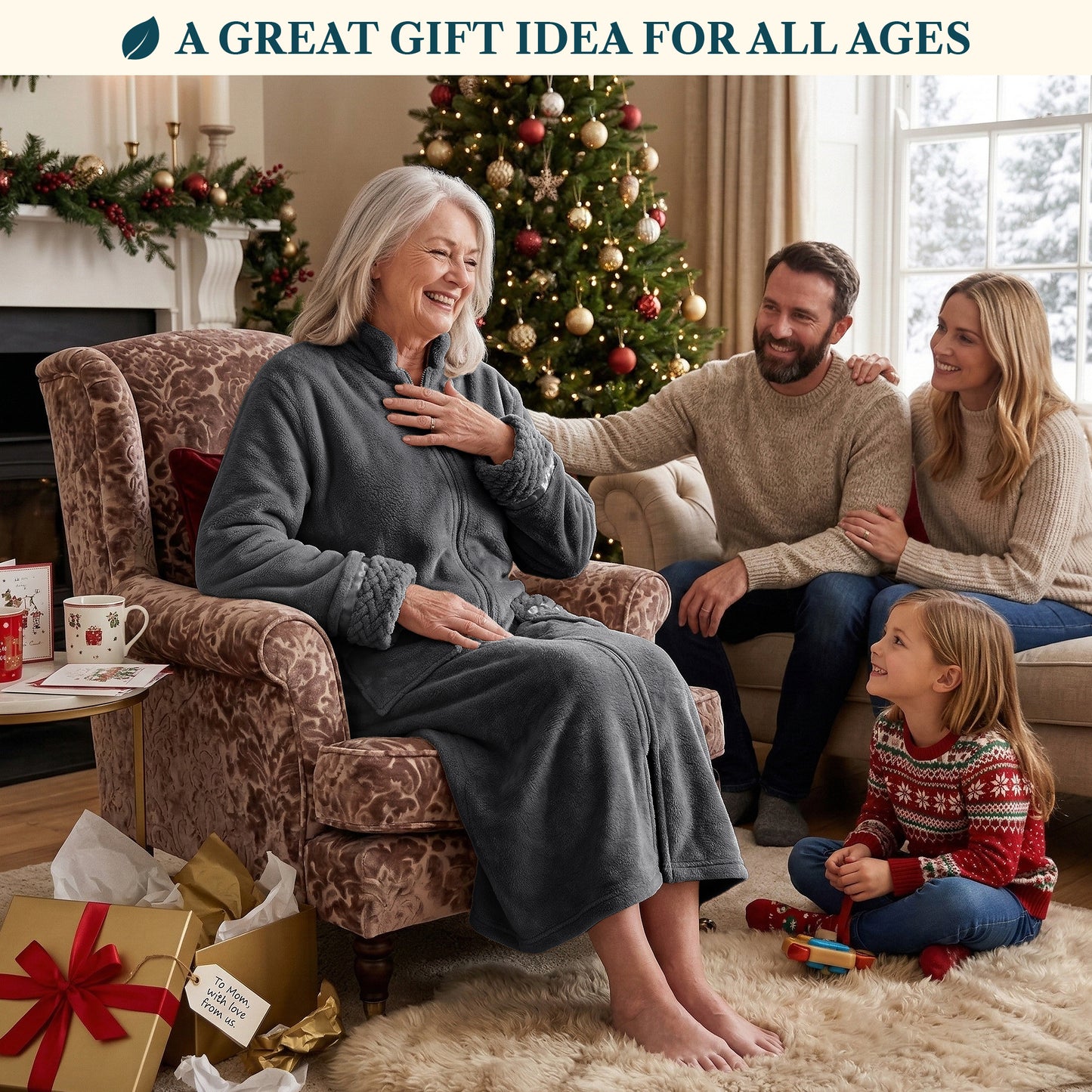 Women's Housecoat Zipper Robe