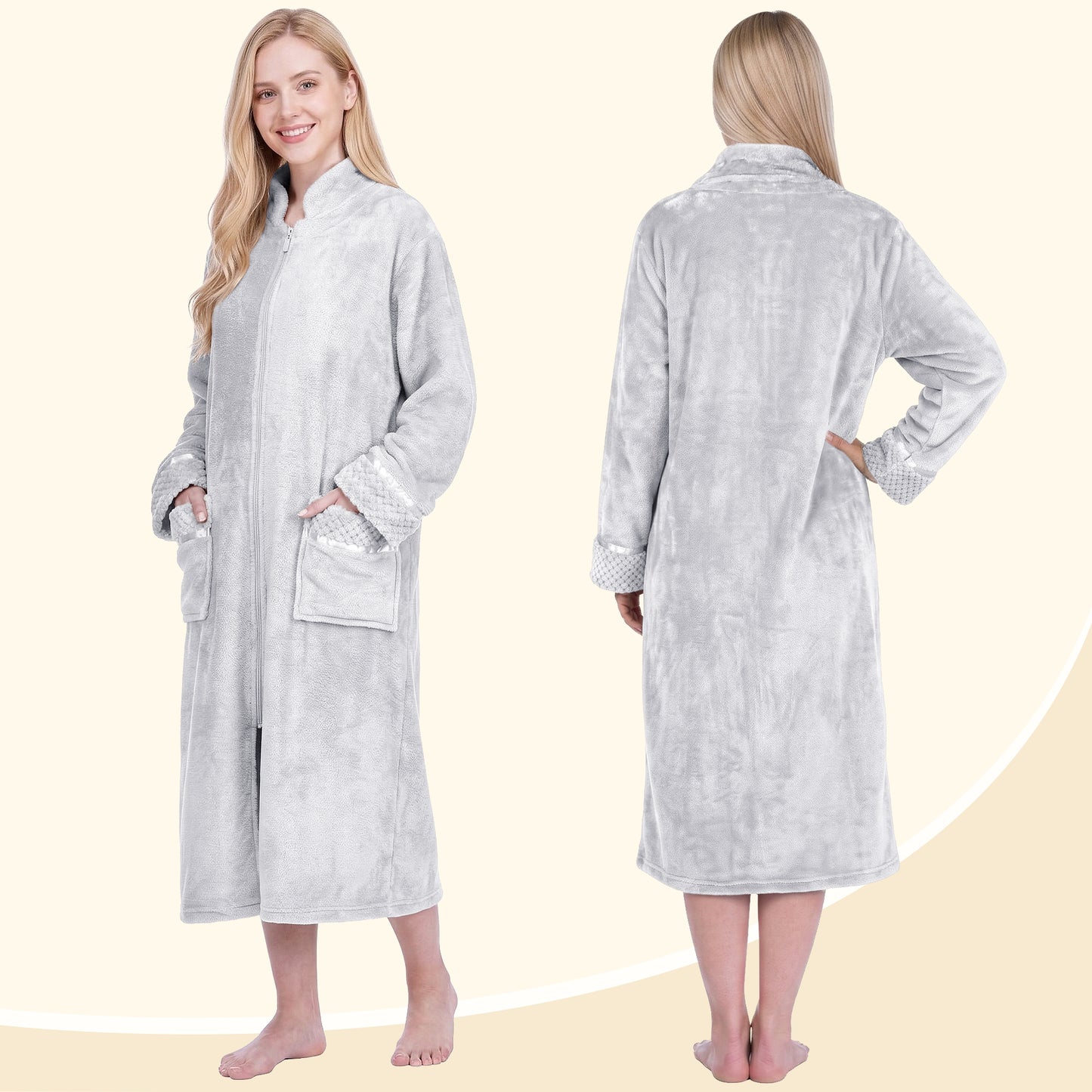 Women's Housecoat Zipper Robe