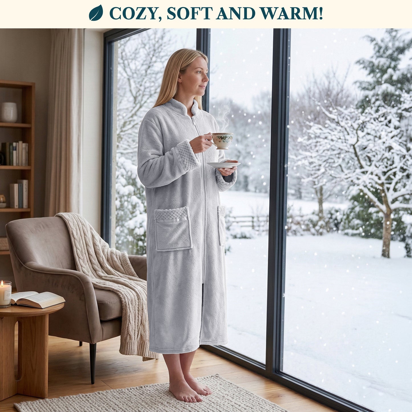 Women's Housecoat Zipper Robe