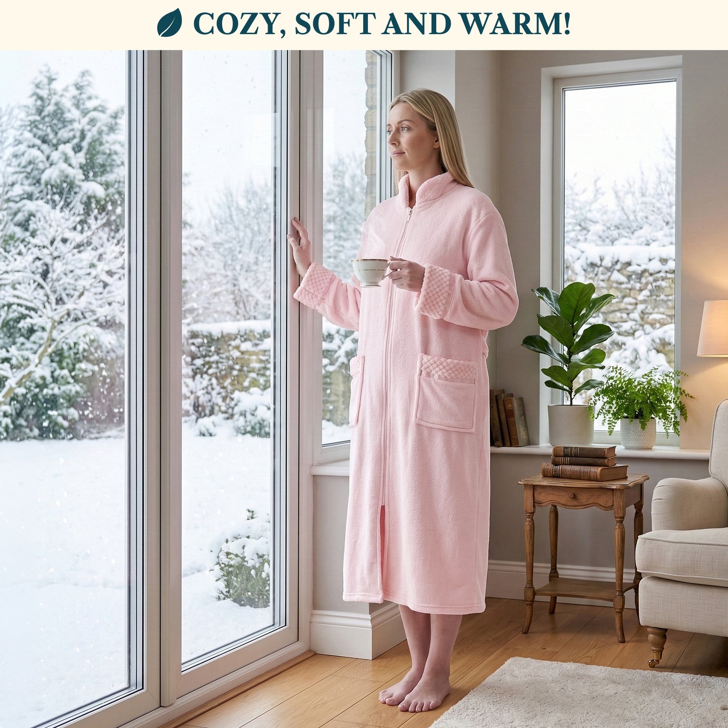 Women's Housecoat Zipper Robe