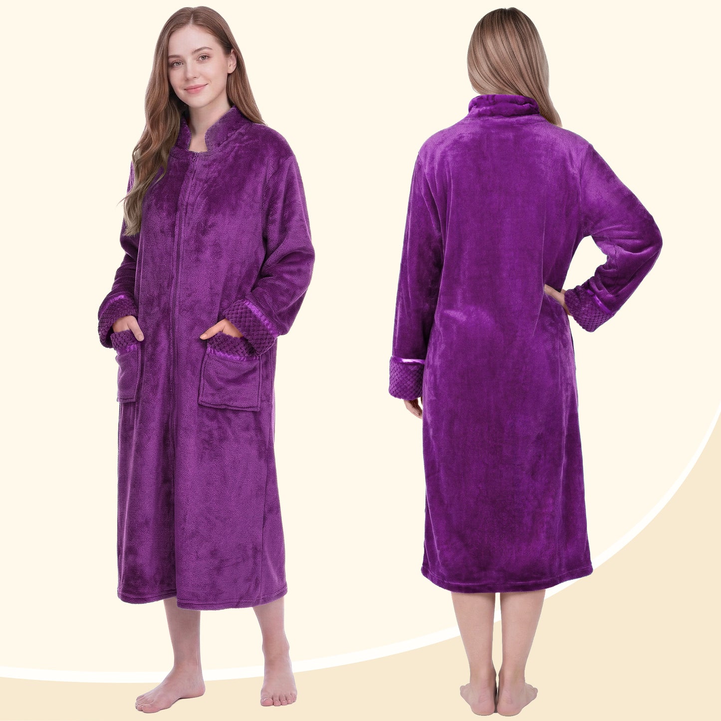 Women's Housecoat Zipper Robe