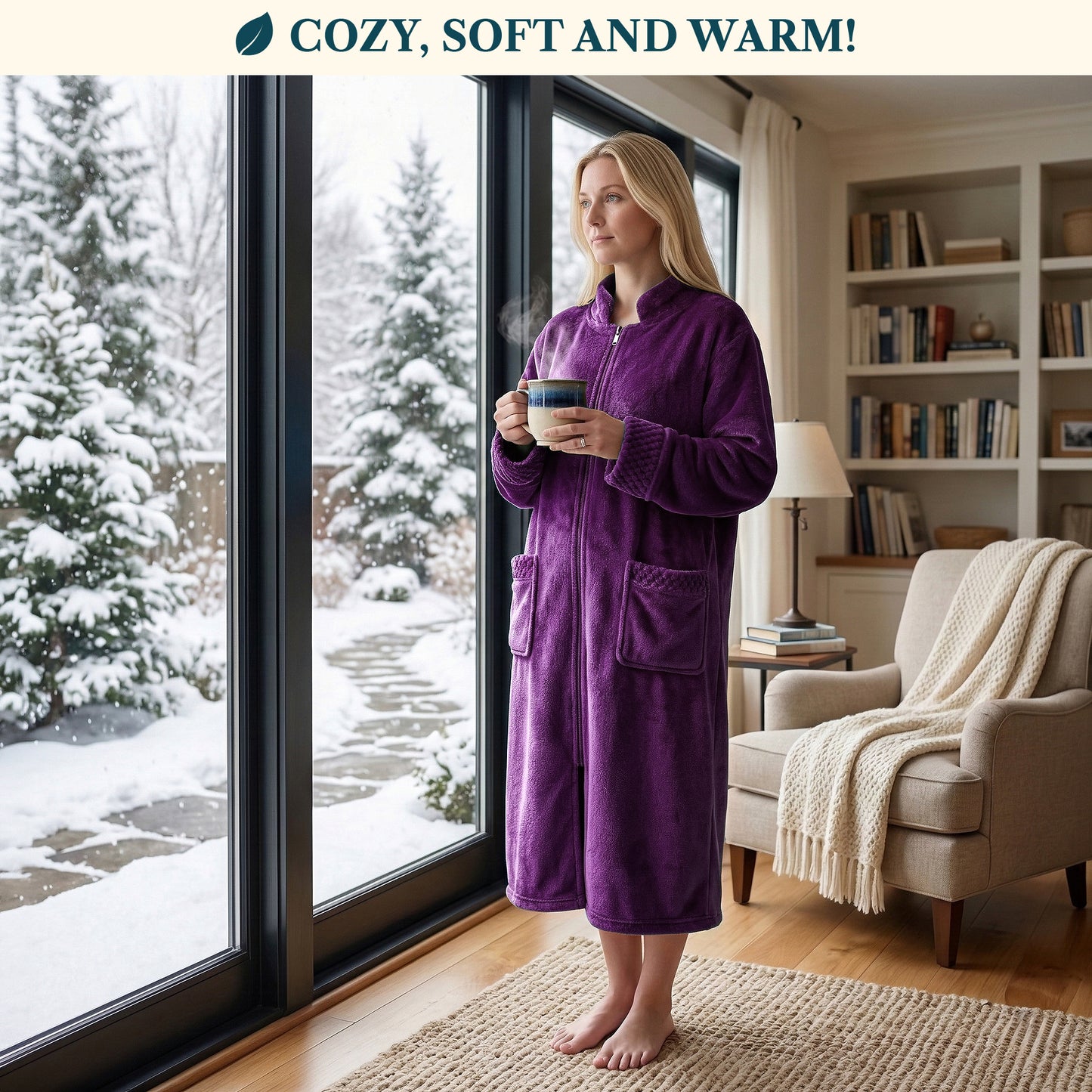 Women's Housecoat Zipper Robe