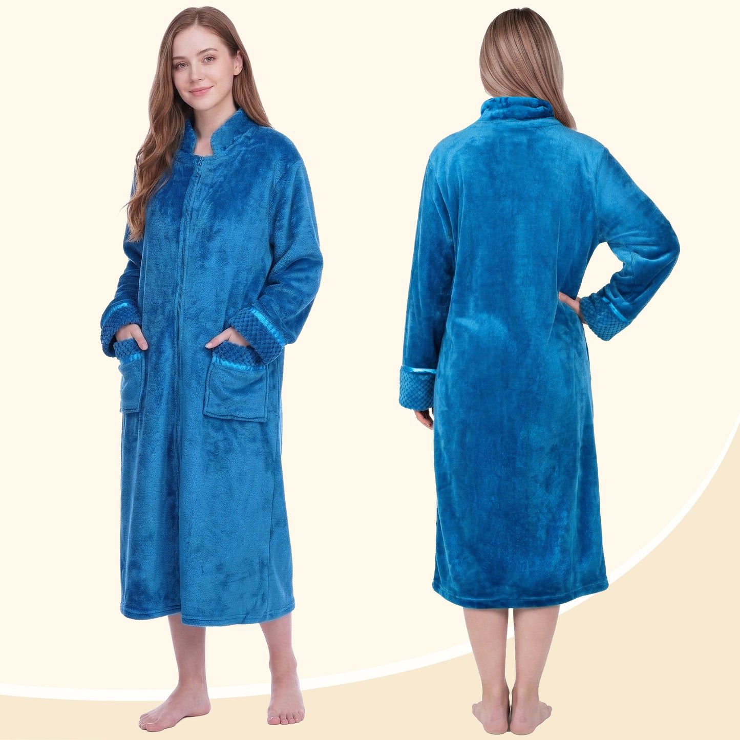 Women's Housecoat Zipper Robe