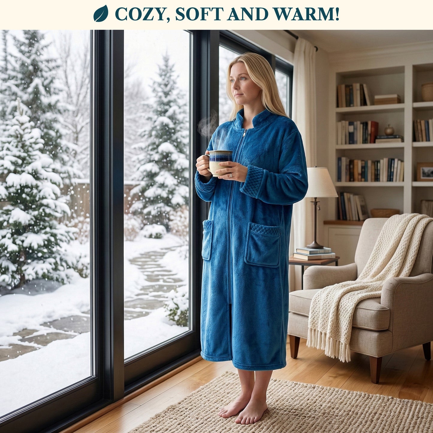 Women's Housecoat Zipper Robe