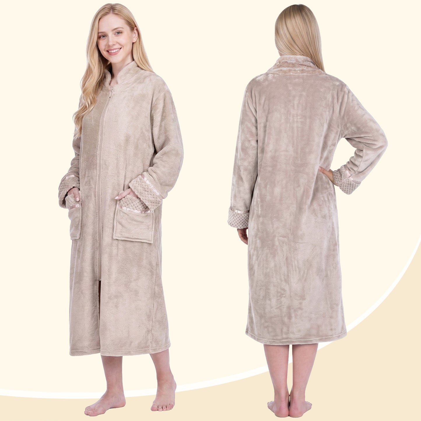 Women's Housecoat Zipper Robe