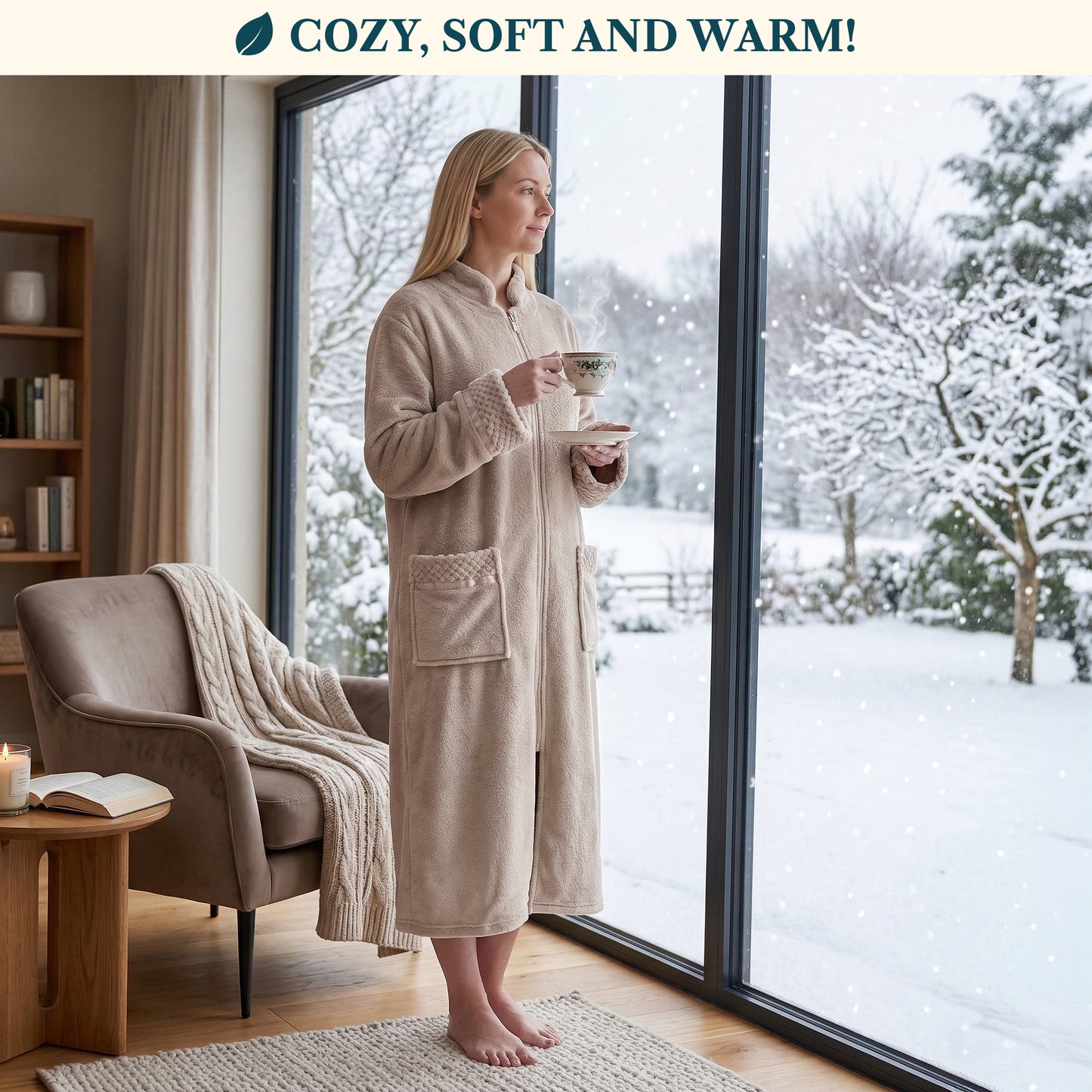 Women's Housecoat Zipper Robe