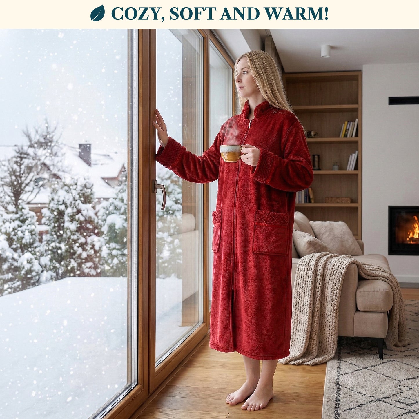 Women's Housecoat Zipper Robe