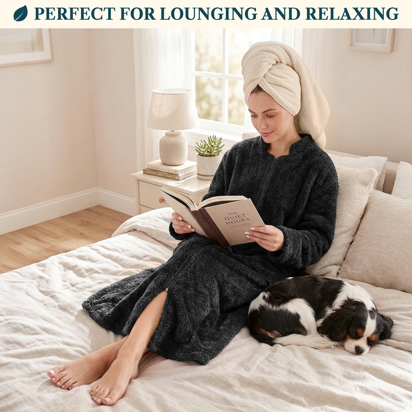 Women's Sherpa Housecoat Zipper Robe