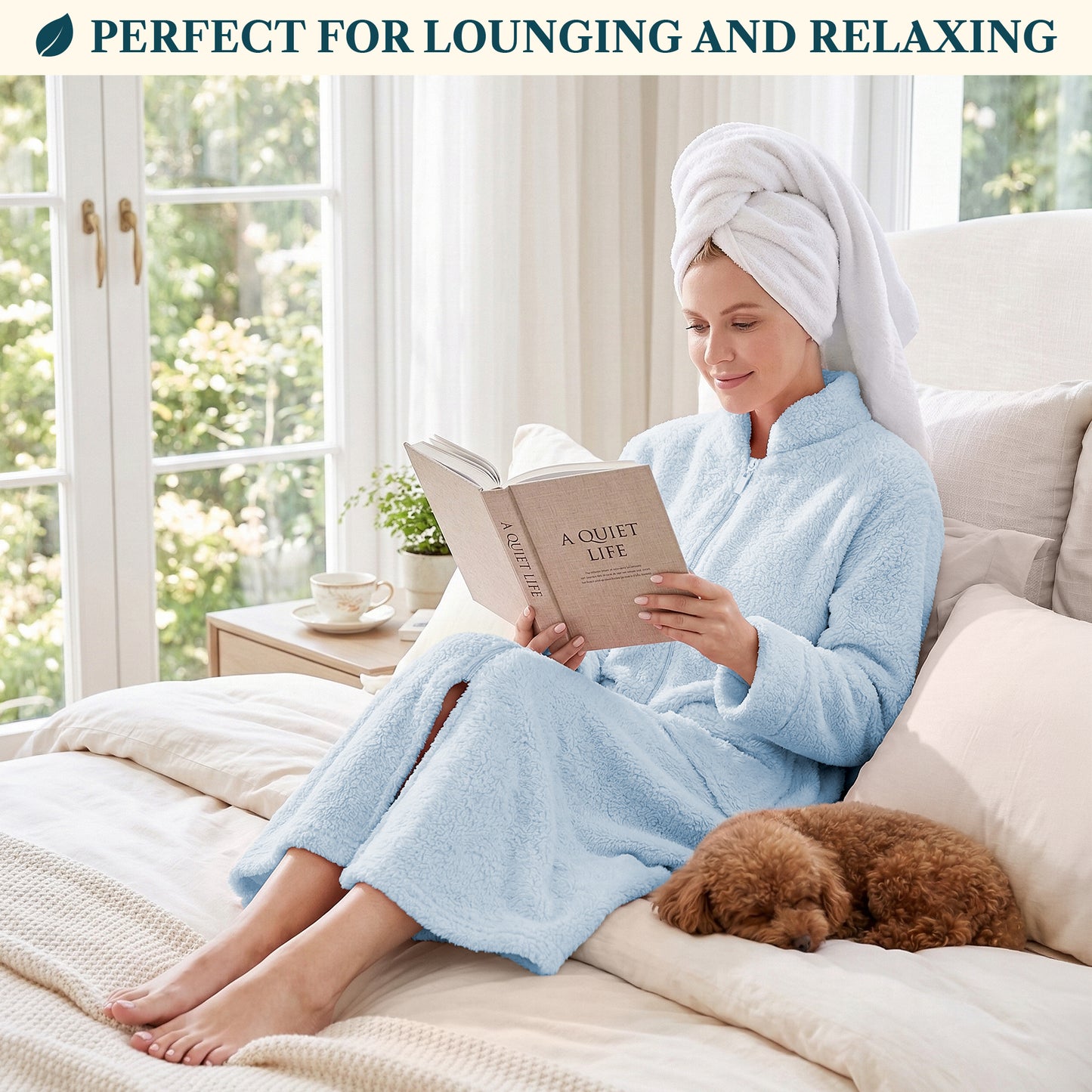 Women's Sherpa Housecoat Zipper Robe