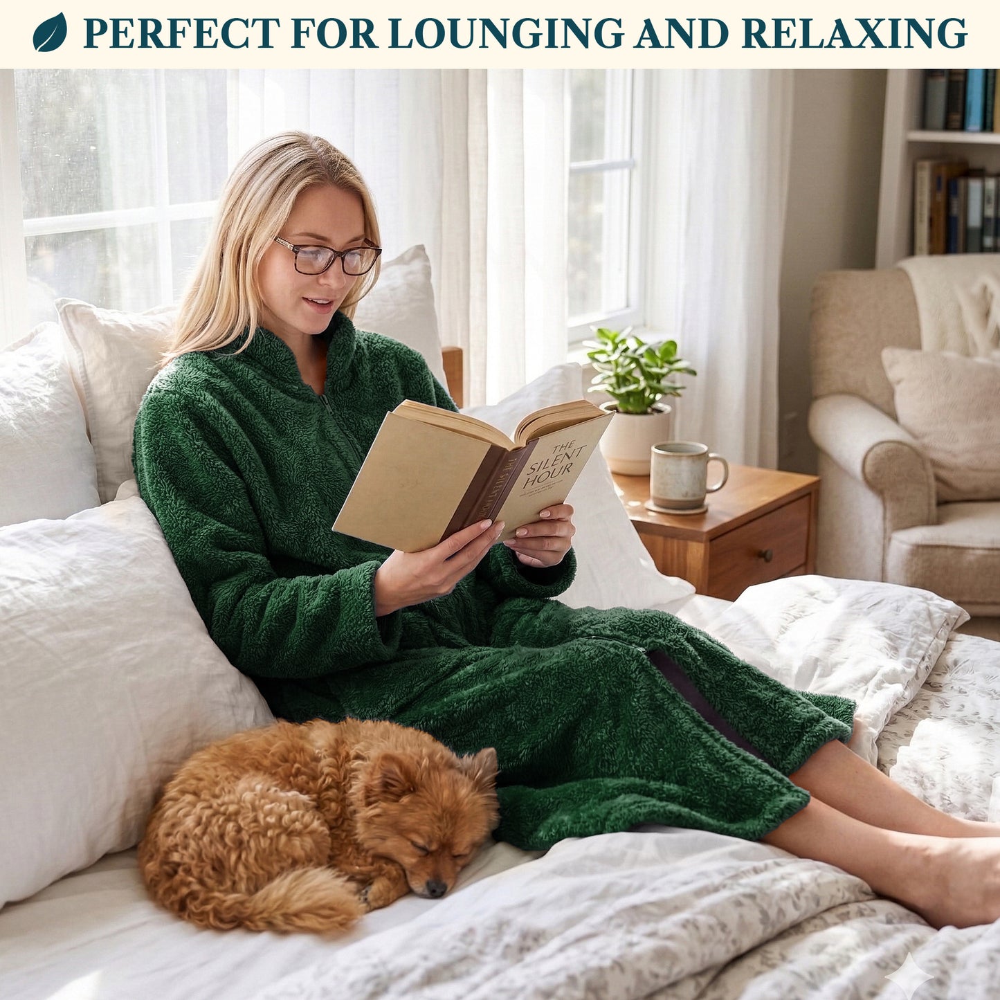 Women's Sherpa Housecoat Zipper Robe