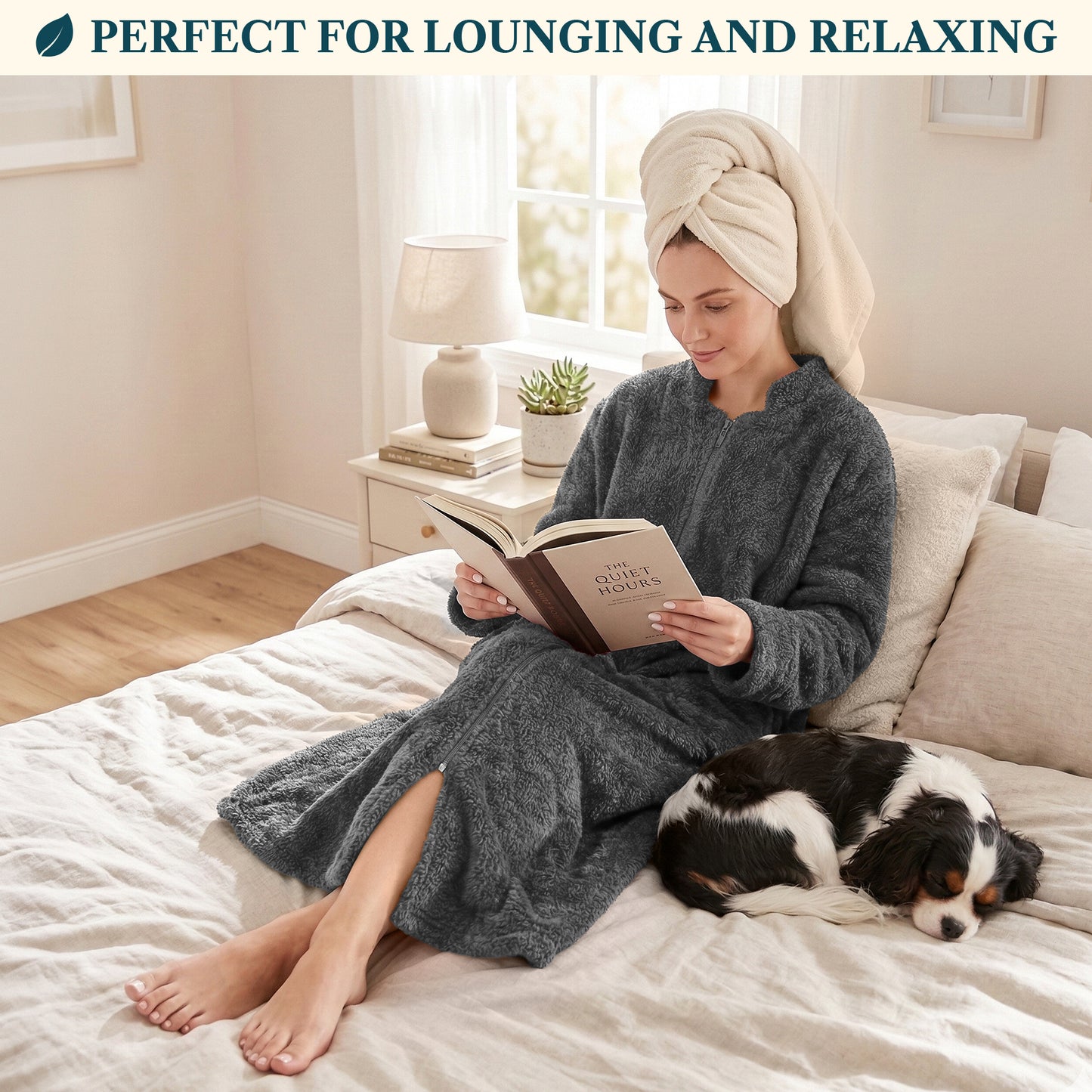 Women's Sherpa Housecoat Zipper Robe