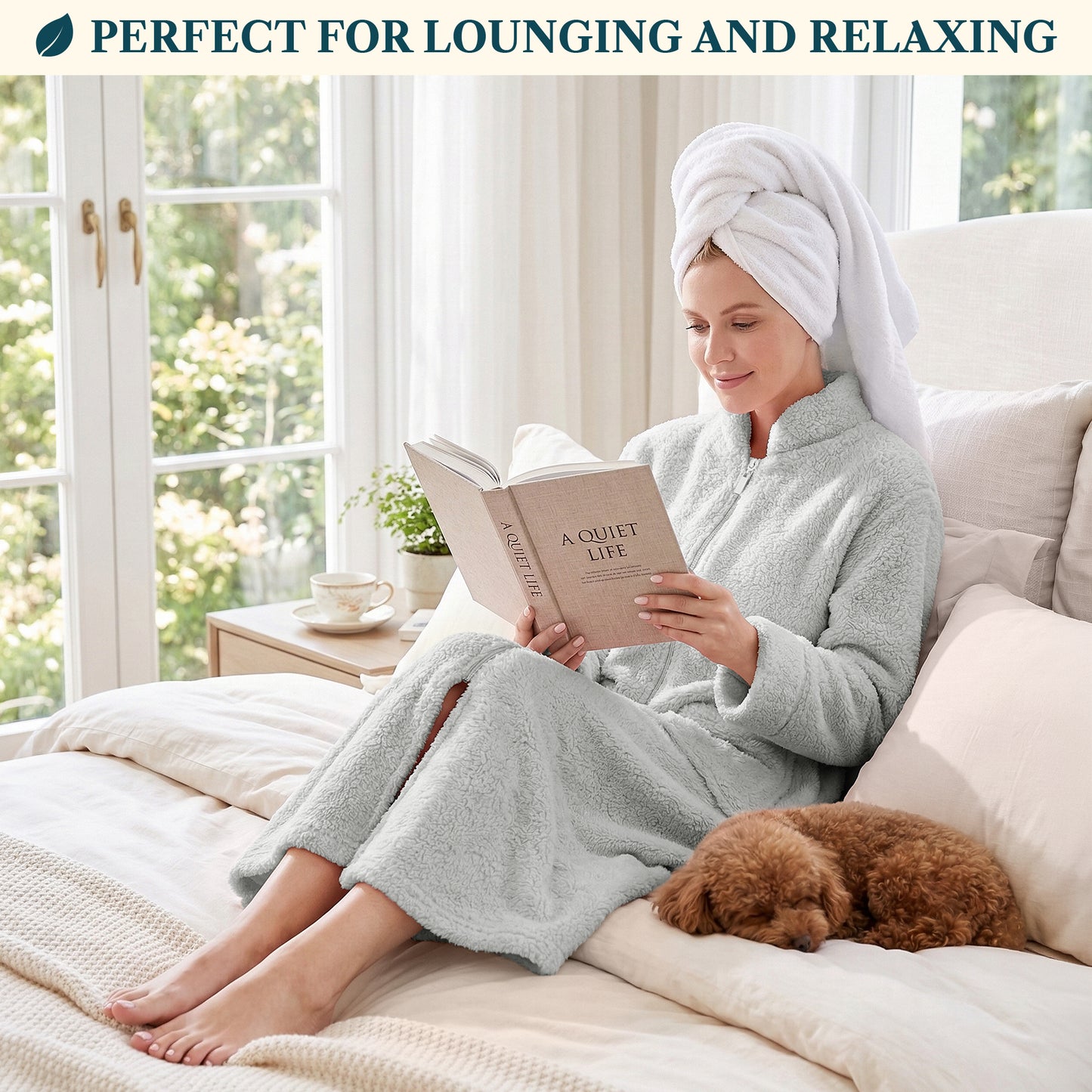 Women's Sherpa Housecoat Zipper Robe