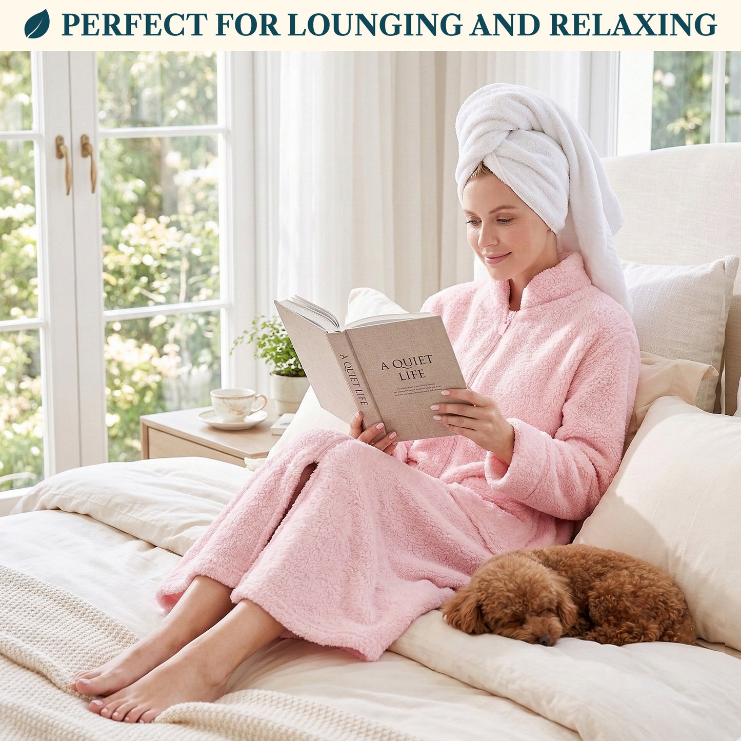 Women's Sherpa Housecoat Zipper Robe