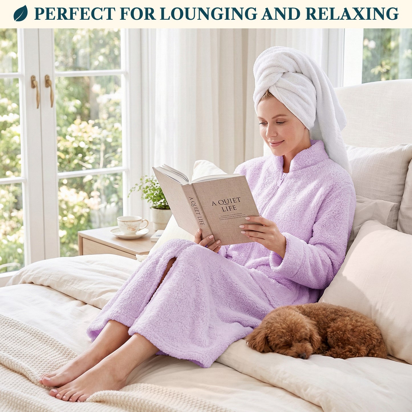 Women's Sherpa Housecoat Zipper Robe