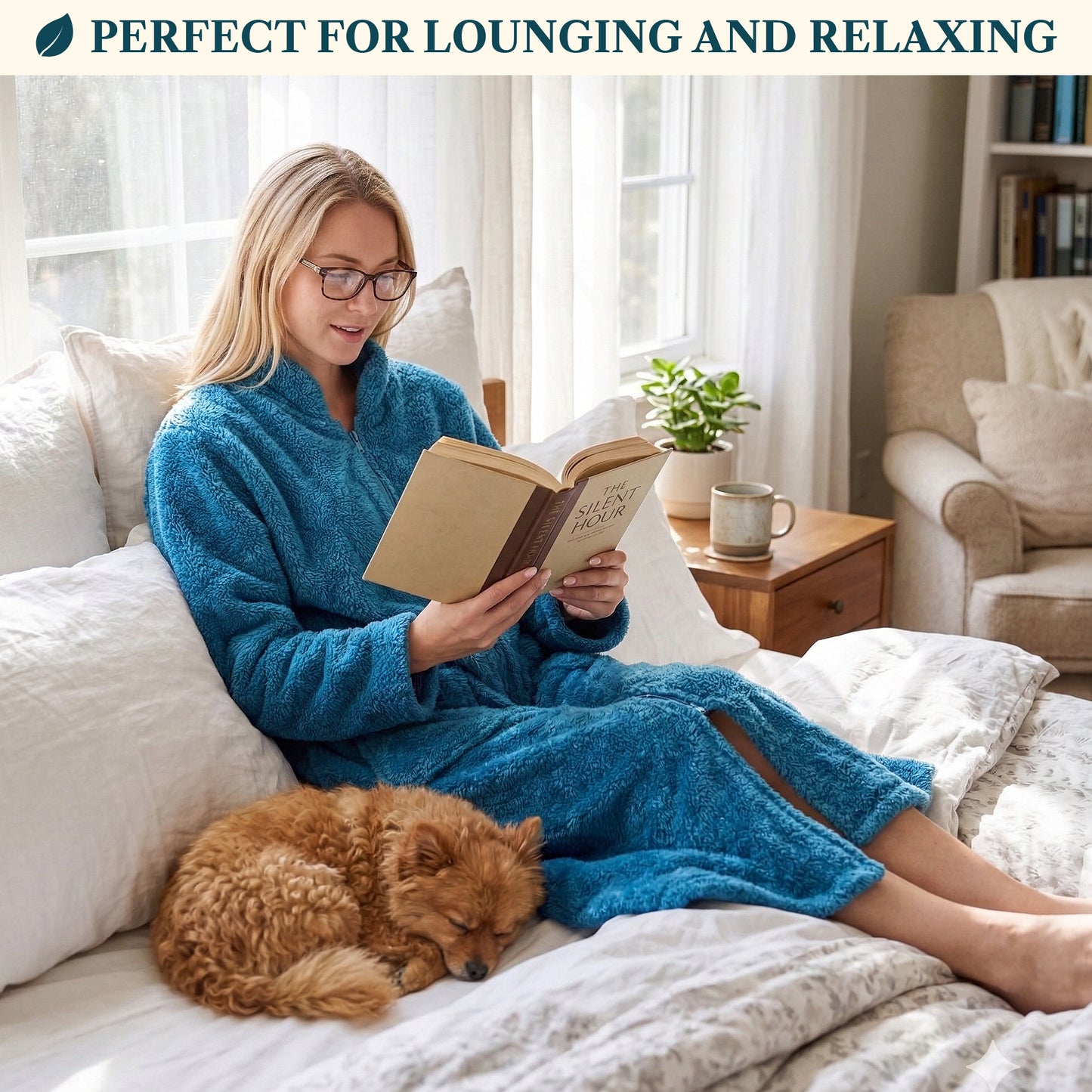 Women's Sherpa Housecoat Zipper Robe
