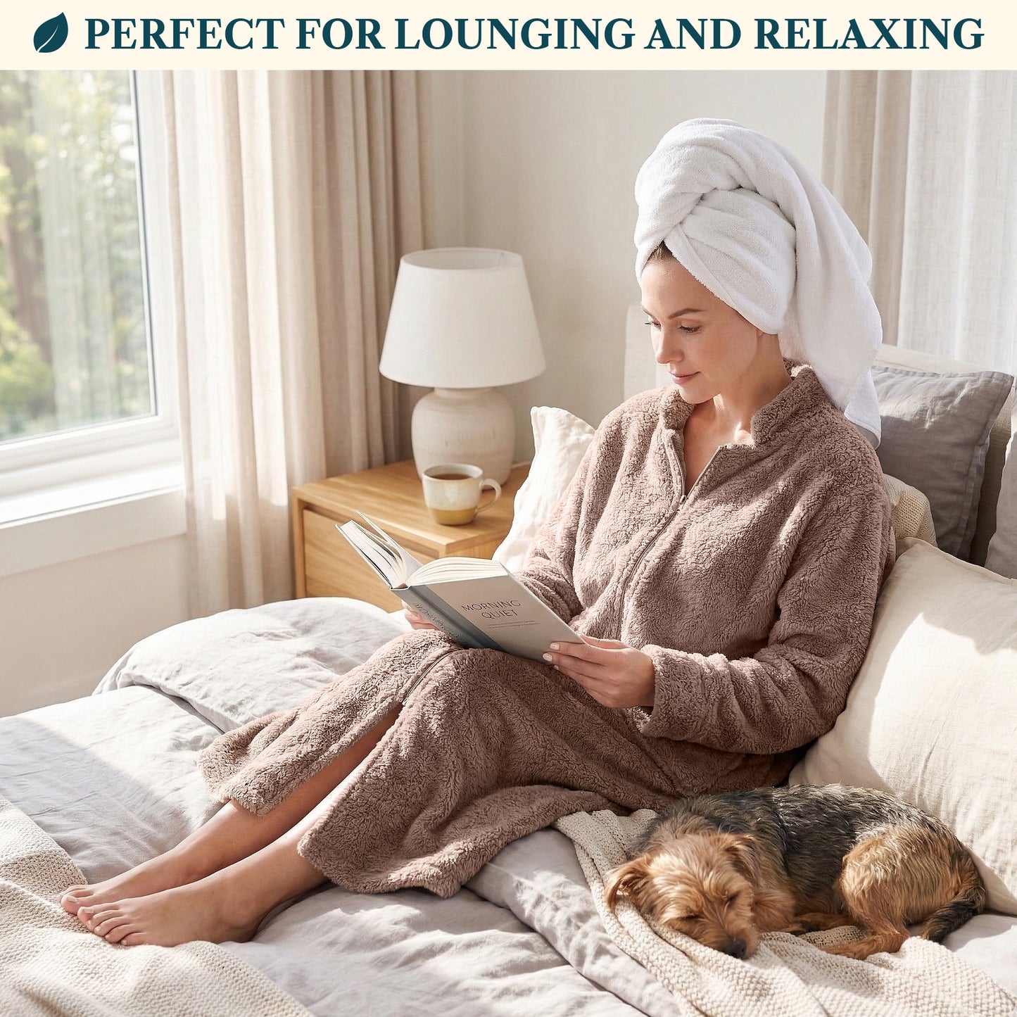 Women's Sherpa Housecoat Zipper Robe