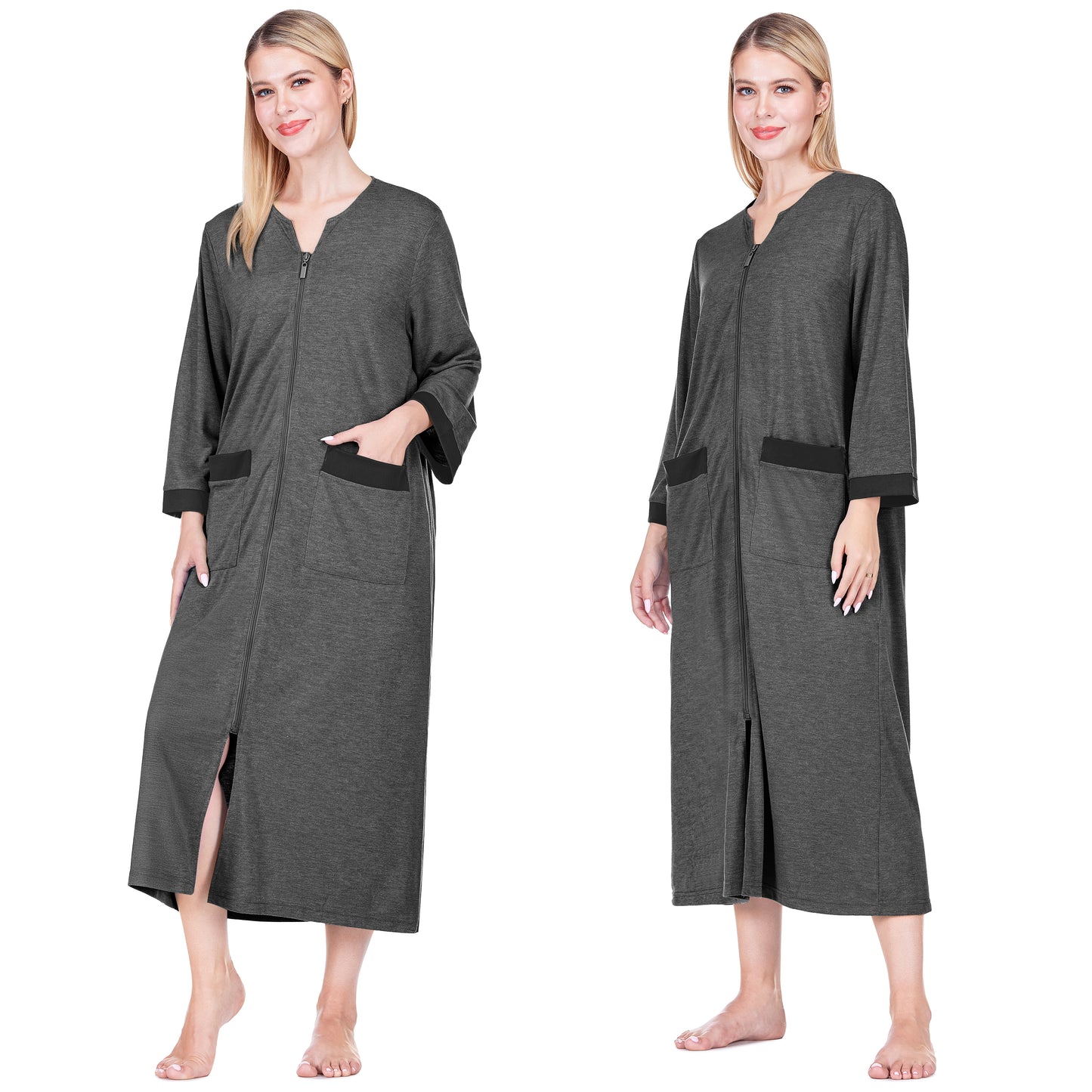Women's Jersey Housecoat Zipper Robe