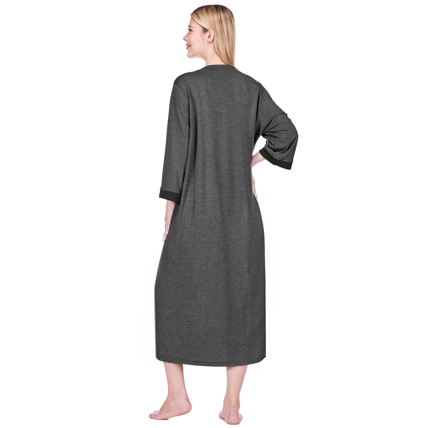 Women's Jersey Housecoat Zipper Robe