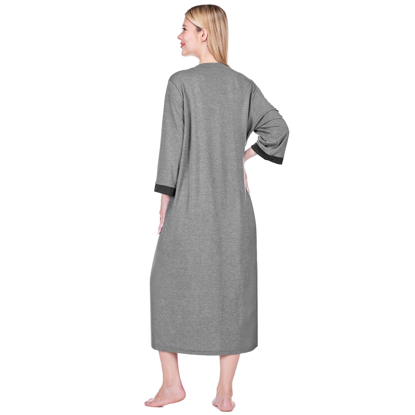 Women's Jersey Housecoat Zipper Robe