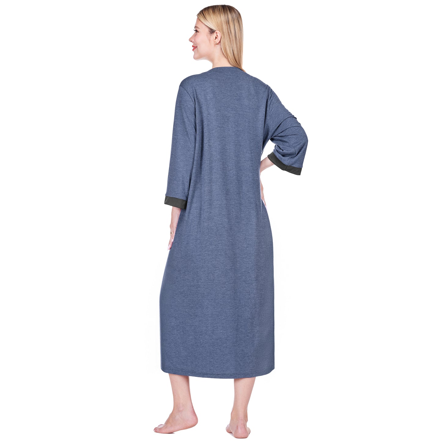 Women's Jersey Housecoat Zipper Robe