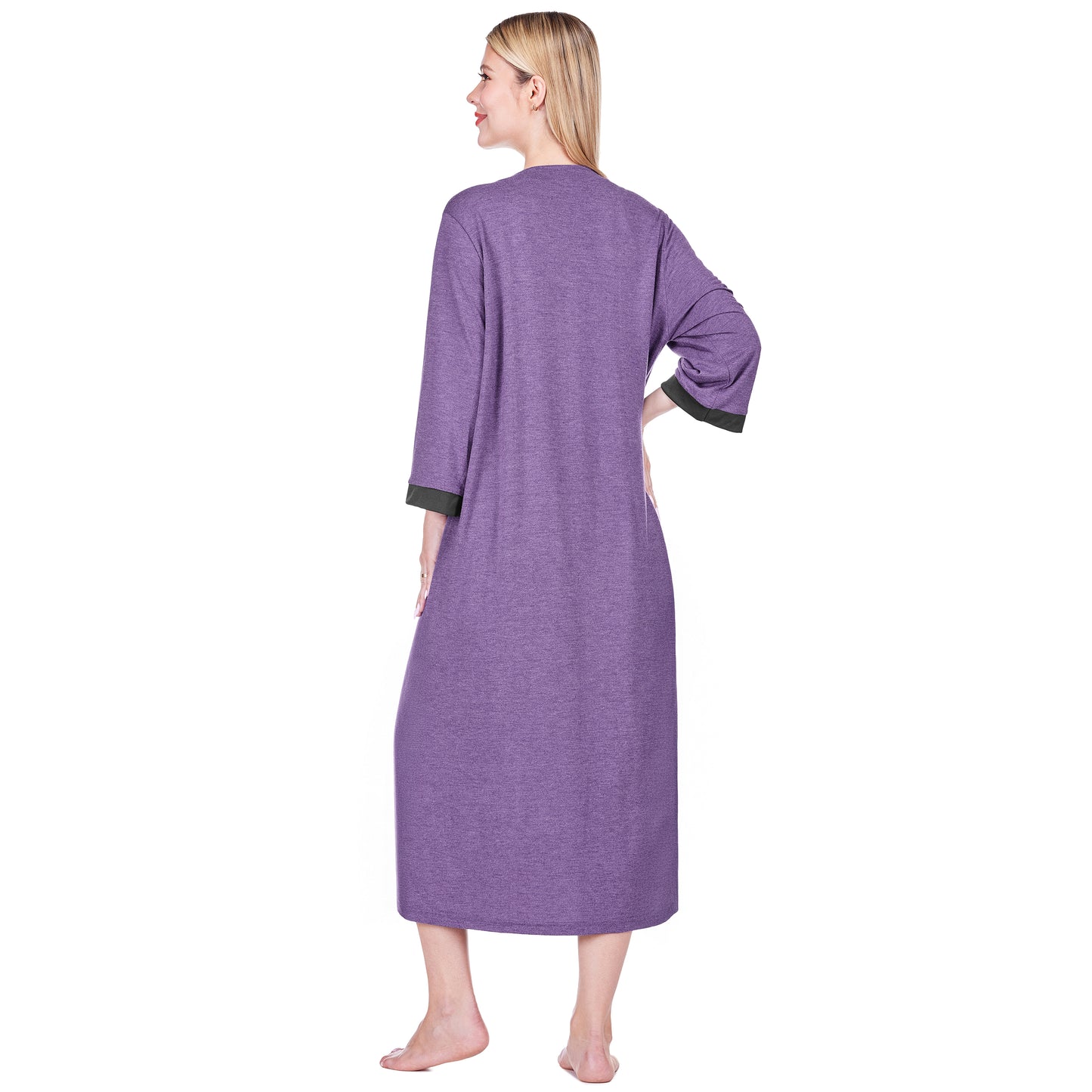 Women's Jersey Housecoat Zipper Robe