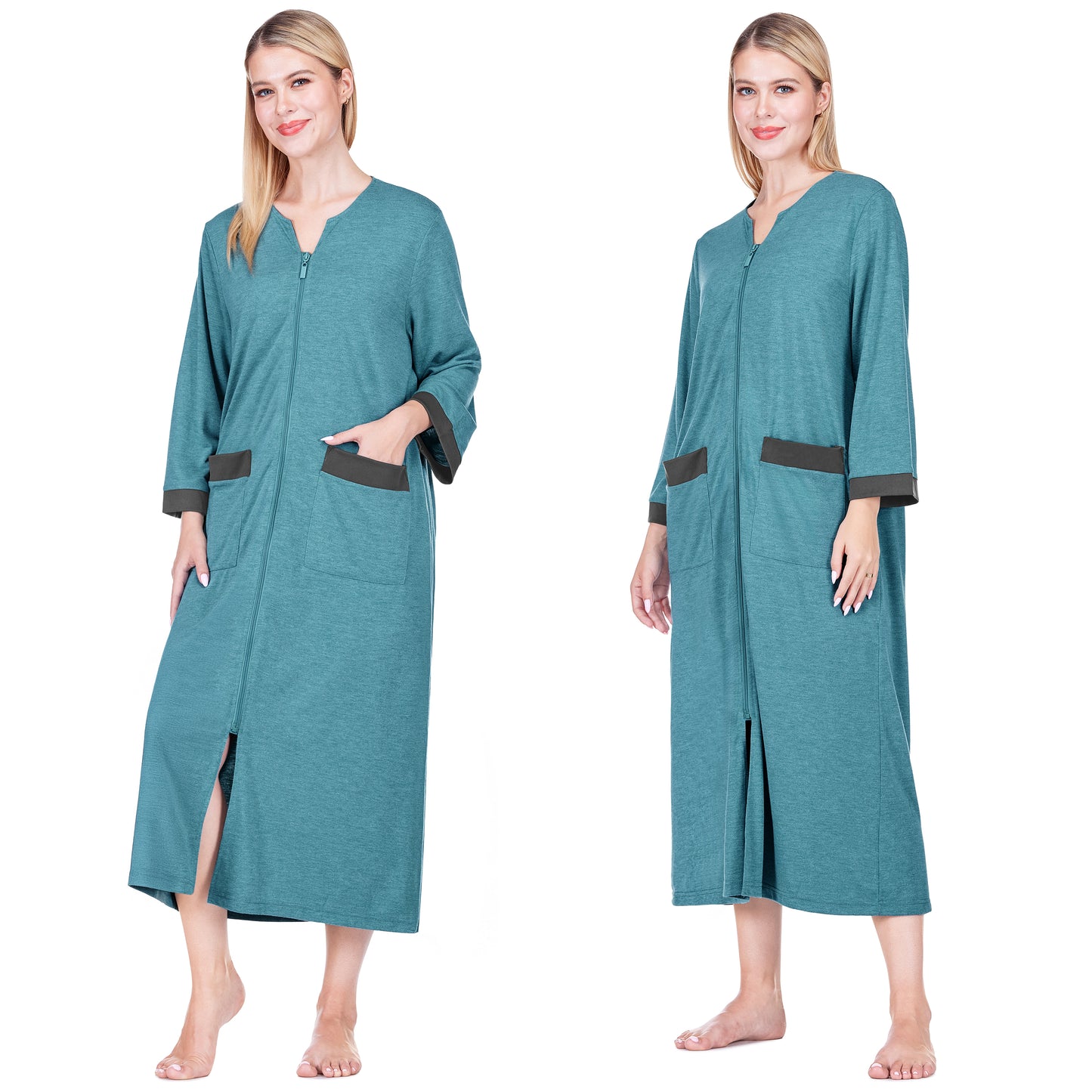 Women's Jersey Housecoat Zipper Robe