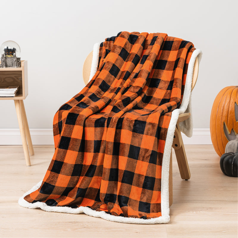 Checkered Sherpa Fleece Blanket