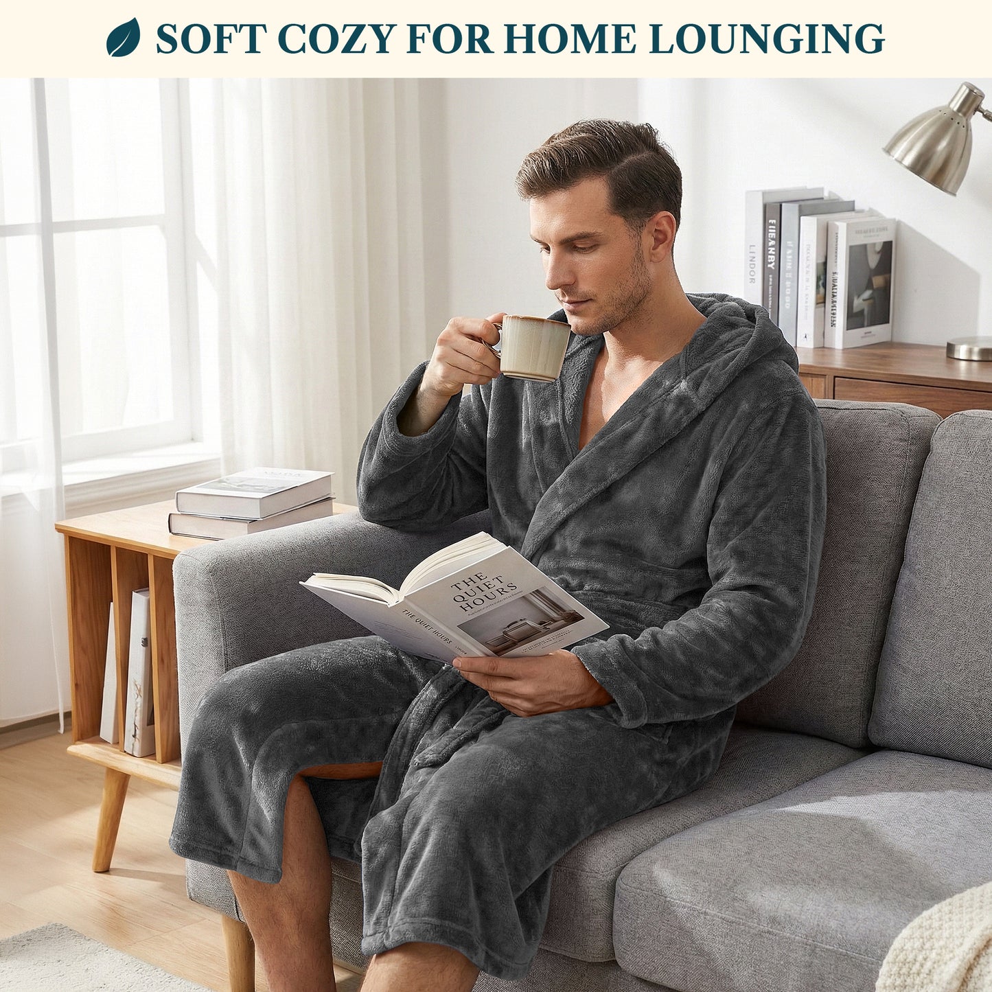 Men's Classic Fleece Robe with Hood