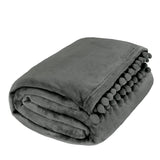 Pom Pom Fringe Throw Blanket