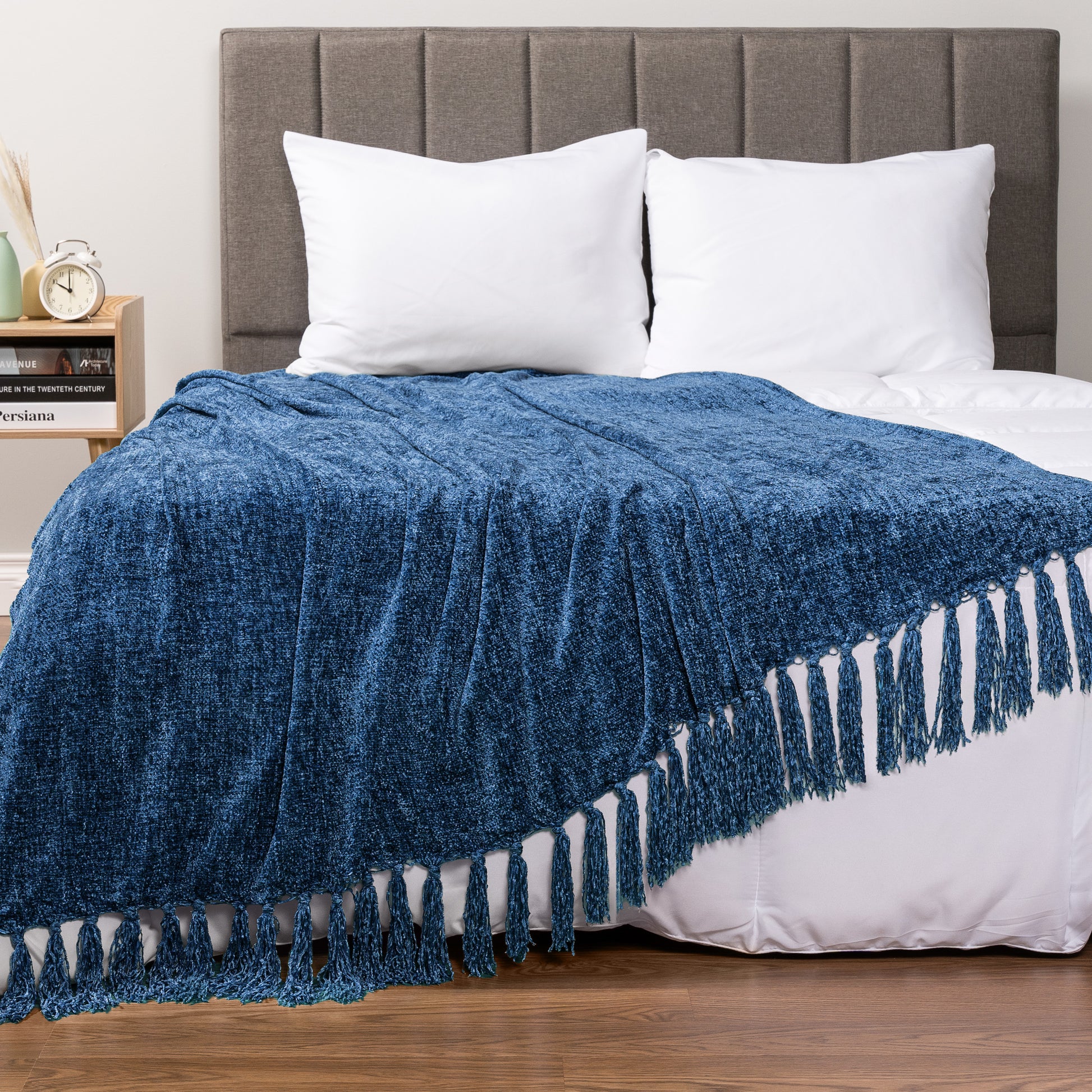 Chenille Tassel Fringe Throw Blanket