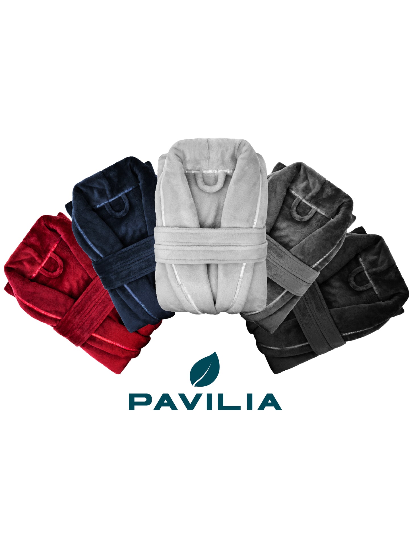 Men's Satin Trim Fleece Robe with Hood