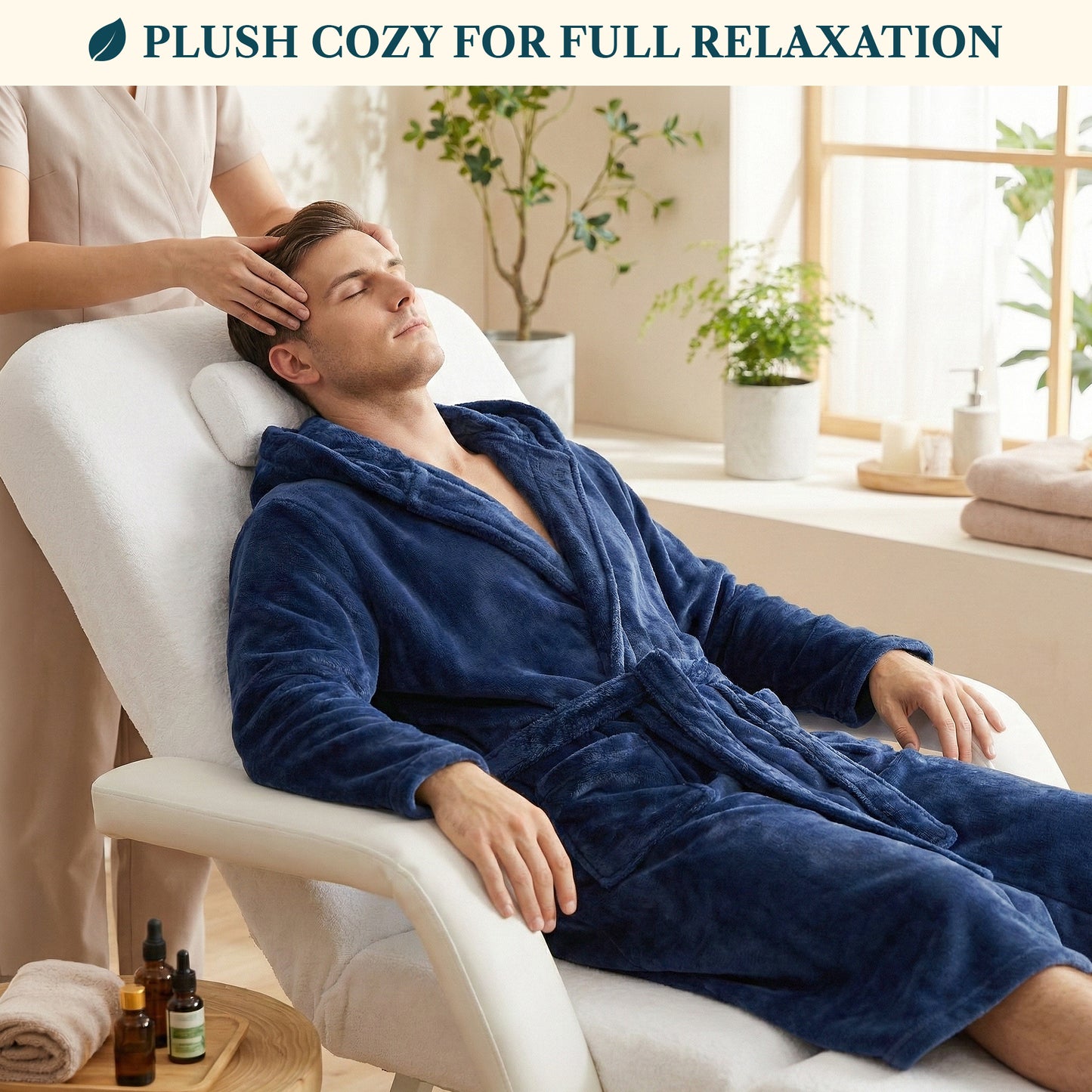 Men's Classic Fleece Robe with Hood