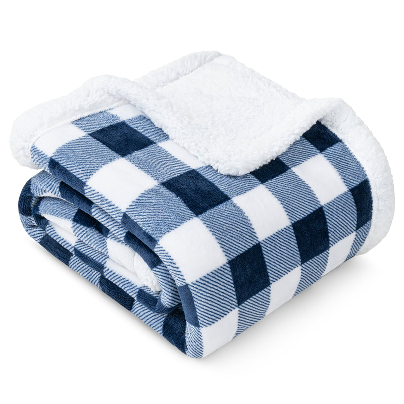 Checkered Sherpa Fleece Blanket