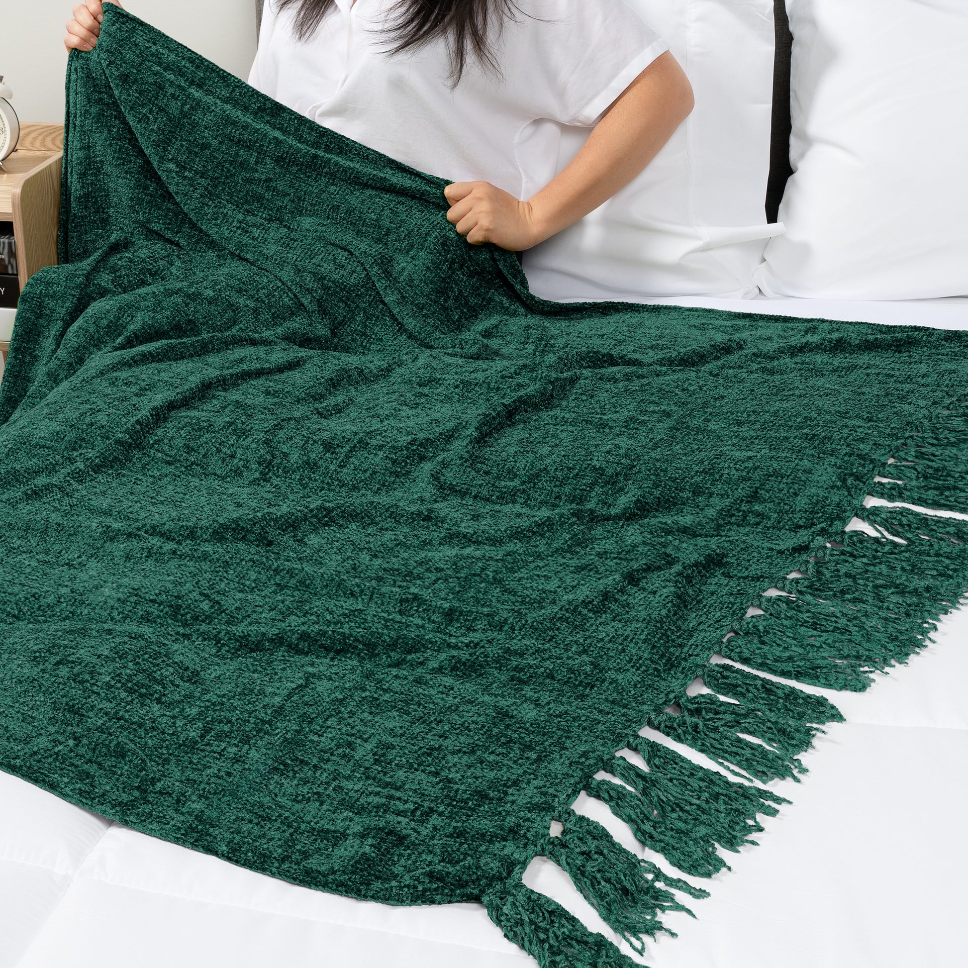 Chenille Tassel Fringe Throw Blanket