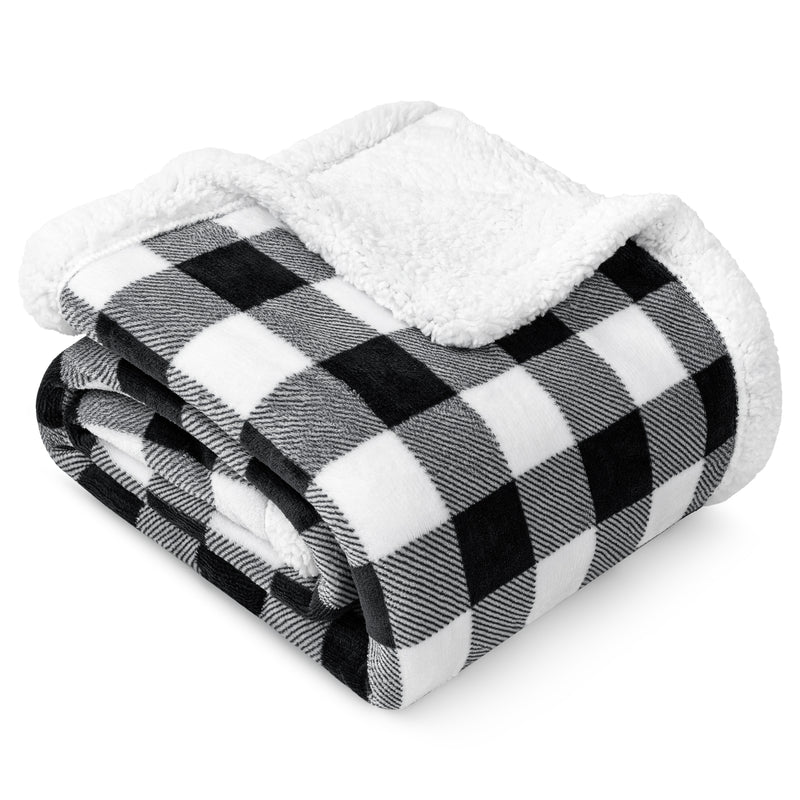 Checkered Sherpa Fleece Blanket